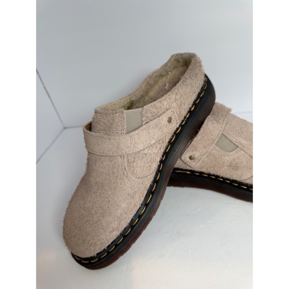 Dr. Martens  Light Tan Suede Slip-On Mule with Buckle - Picture 9 of 11